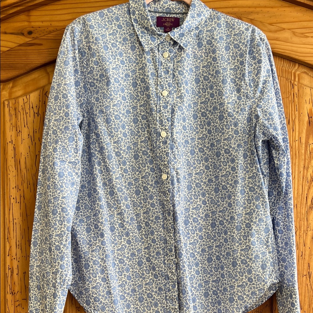 J. Crew Light Blue Floral Women’s 100%Cotton